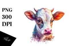Colorful Baby Cow with Warsaw Park, Printable PNG Product Image 3