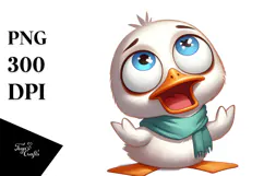 Cartoon Duck with Cross-Eyed Expression PNG Product Image 1