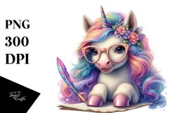 Baby Unicorn with Writer's es, Sublimation PNG Product Image 3