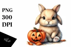 Watercolor Baby Bunny PNG Product Image 3