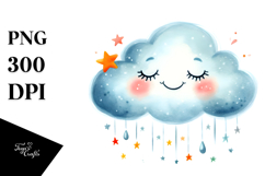 Smiling Whimsical Cloud PNG Product Image 1