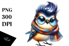 Contempt Bird with Cool Haircut, Winter Outfit PNG Product Image 1