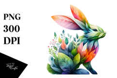 Vibrant Rabbit with Leaf Body PNG Product Image 1
