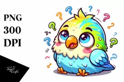 Colorful Small Baby Budgerigar | Sublimation | Clipart Product Image 1