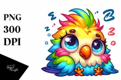 Colorful Cartoon Small Baby Budgerigar with Big Eyes Product Image 1