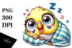 Colorful Small Baby Budgerigar | Sublimation | Clipart Product Image 1
