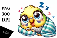 Colorful Small Baby Budgerigar | Sublimation | Clipart Product Image 1