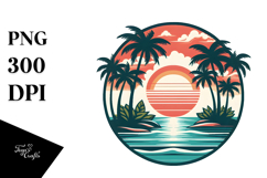 Tropical Island Sunset Tshirt Design PNG Product Image 1