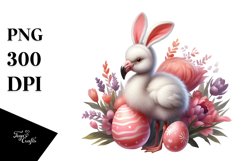 Baby Flamingo with Bunny Ears PNG Product Image 1