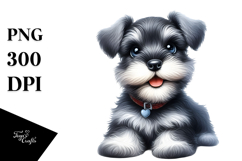 Watercolor Baby Miniature Schnauzer Cartoon, Transparent PNG Product Image 1
