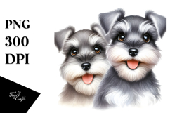 Watercolor Baby Miniature Schnauzer Cartoon, Transparent PNG Product Image 1