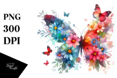 Colorful Butterfly Silhouettes PNG Product Image 1