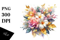 Colorful Bouquet with Gardenia Splash | Sublimation Clipart Product Image 3