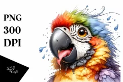 Funny Cute Parrot Tongue Out Dripping | Sublimation Clipart Product Image 1