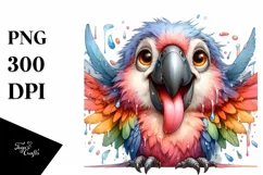 Funny Cute Parrot Tongue Out Dripping | Sublimation Clipart Product Image 3