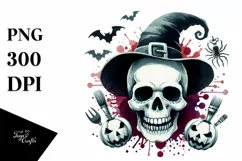 Funny Skull Halloween Clipart PNG Product Image 3