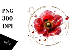 Abstract Glossy Poppy Made of PNG Product Image 1