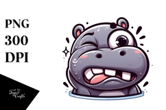 Dramatic Hippo with Winking Eye, Trending PNG Product Image 1