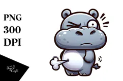 Dramatic Hippo with Winking Eye, Trending PNG Product Image 1