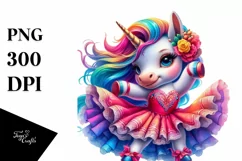 Baby Unicorn with Mambo Dancer's Dress, PNG Format Product Image 3