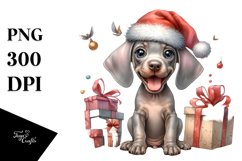 Expressive Baby Watercolor Weimaraner, Crazy Haircut PNG Product Image 1