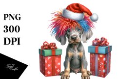 Expressive Baby Watercolor Weimaraner, Crazy Haircut PNG Product Image 3