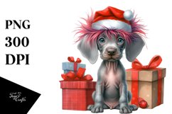 Expressive Baby Watercolor Weimaraner, Crazy Haircut PNG Product Image 1