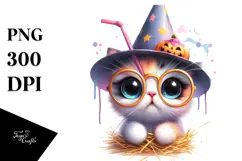 Funny Spooky Cat Design, High-Res PNG Product Image 1