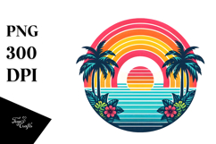 Retro Tropical Rainbow Sunset, 20 oz Tumbler Product Image 1