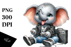Cute Baby Elephant Rocker PNG Product Image 1