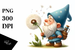 Gnome Blowing Dandelion Clipart |T-shirt, Mug, Tumbler Product Image 8