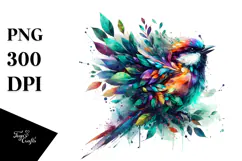 Vibrant Watercolor Bird, 20 oz Tumbler Product Image 1