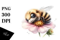 Watercolor Baby Bee PNG Product Image 1