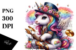 Baby Unicorn with Musician's Outfit, High-Res PNG Product Image 1