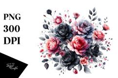 Simple Black Roses Watercolor Product Image 1