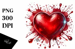Colorful Red Heart PNG Product Image 1