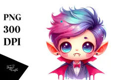 Pouting Vampire with Cool Hair, Trending PNG Product Image 1