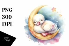 Colorful Cute Baby Swan Moon Product Image 1