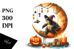 Turtle in Halloween Costume, Transparent PNG Product Image 1