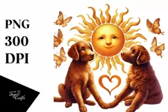 Chesapeake Bay Retriever with Heart in Watercolor PNG Product Image 1