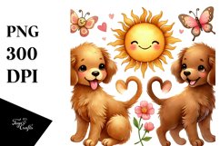 Watercolor Chesapeake Bay Retriever with Heart PNG Product Image 1