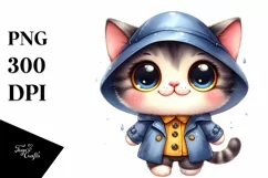 Watercolor Baby Cat Hat Clipart Product Image 3