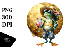 Frog with Cocktail PNG Product Image 1