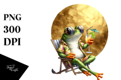 Funky Frog Drinking Cocktail PNG Product Image 1