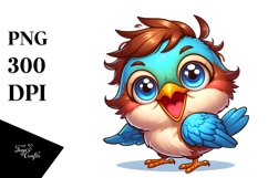 Colorful Small Baby Thrush | Sublimation | Clipart Product Image 1