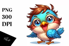 Colorful Small Baby Thrush | Sublimation | Clipart Product Image 1