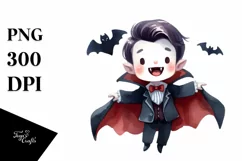 Funny Halloween Vampire Clipart PNG Product Image 3