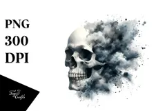 Colorful Splashing Skull, High-Res PNG Product Image 1
