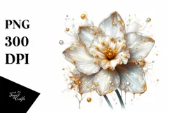 Detailed Glossy Narcissus Golden Watercolor Product Image 1