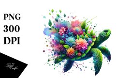 Turtle Flowers PNG Product Image 3